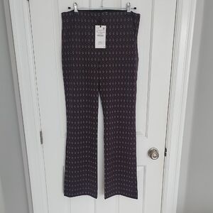 Zara Brown and Navy Geometric Print Pants